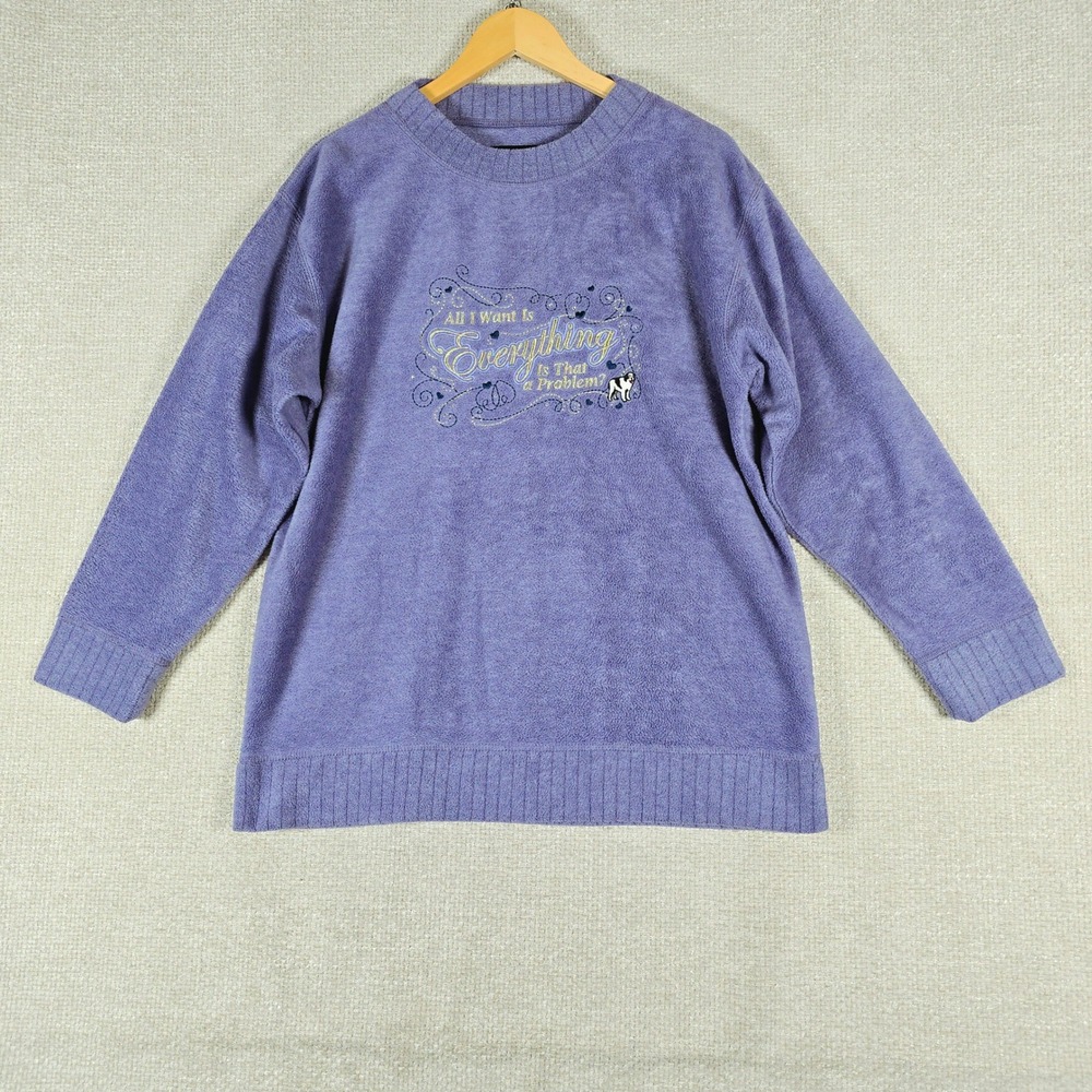 Big Dogs Polar Dogs Purple Fleece‎ Sweatshirt Medium All I Want Is Everything